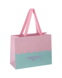 Пакет подарочный Wave pink 23 18 10 см Meshu