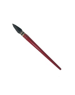 Кисть белка 8 круглая с острым кончиком 772RO короткая перламутровая красная ручка Leonard