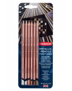 Набор карандашей цветных Metallic 6 традиционных цветов в блистере Derwent