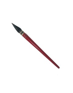 Кисть белка 6 круглая с острым кончиком 772RO короткая перламутровая красная ручка Leonard