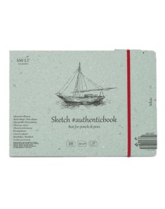 Скетчбук SMLT White authenticbook белый с резинкой 24 5x17 6 см 32 л 90 г Smltart