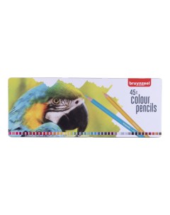 Набор карандашей цветных Попугай 45 цв в металлической коробке Bruynzeel