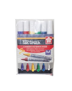 Набор маркеров Pen Touch 6 шт основные цвета средний стержень Sakura
