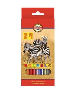 Набор карандашей цветных Koh-I-Noor "Животные" 24 цветов, картон Koh-i-noor