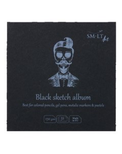 Альбом SMLT Layflat Black 14х14 см 32 л 170 г черная бумага Smltart