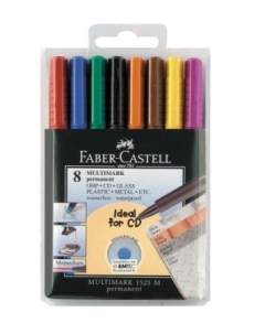 Набор маркеров перманентных Faber castell 1 мм 8 цв Faber–сastell
