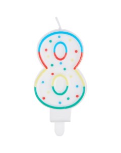 Свеча для торта с держателем "Цифра 8", 8,5 см, блистер Meshu