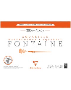 Альбом склейка для акварели Fontaine Grain satin Сатин 26х36 см 20 л 300 г горяч Clairefontaine