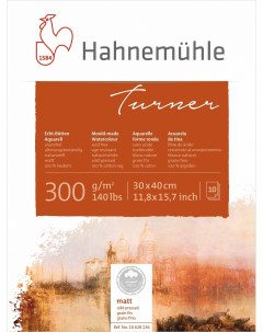 Альбом склейка для акварели Hahnemuhle William Turner 30x40 см 10 л 300 г хлопок 100 м з Hahnemuhle fineart