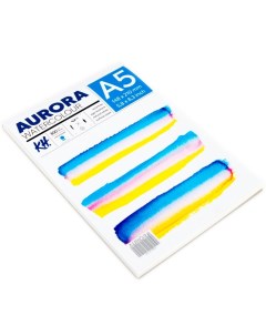 Альбом склейка для акварели Cold А5 12 л 300 г 100 целлюлоза Aurora