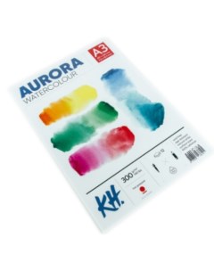 Альбом склейка для акварели Hot А3 12 л 300 г 100 целлюлоза Aurora