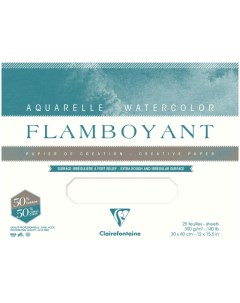 Альбом склейка для акварели Flamboyant Torchon 31х41 см 20 л 300 г Clairefontaine