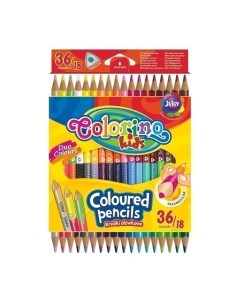 Набор карандашей цветных двухсторонние трехгранные 18 шт 36 цветов Colorino