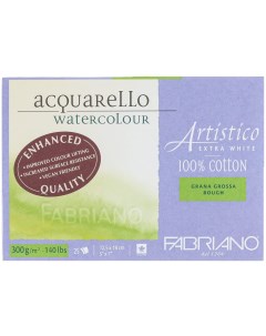 Альбом склейка для акварели Artistico Extra White Торшон 12x18 см 25 л 300 г Fabriano