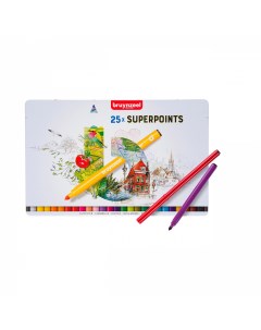 Набор фломастеров Kids Superpoint 25 цв в металлической коробке Bruynzeel