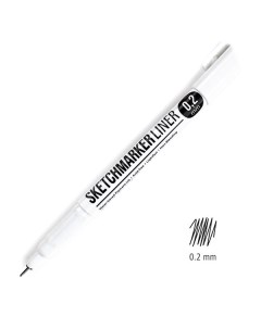 Ручка капиллярная 0 2 черный Sketchmarker