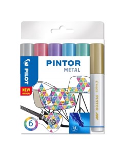 Набор маркеров Metal M 6 цветов Pilot