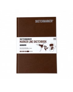 Скетчбук для маркеров MARKER LINE 14 8х21 см 44 л 160 г твердая обл темно коричневый Sketchmarker