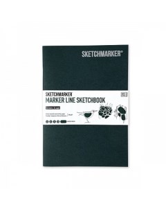 Скетчбук для маркеров MARKER LINE 17 6х25 см 16 л 160 г мягкая обложка темно зеленый Sketchmarker
