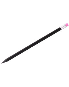 Карандаш чернографитный Swano 4918 HB корпус черный ластик неон розовый Stabilo