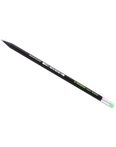 Карандаш чернографитный Swano 4918 HB корпус черный ластик неон зеленый Stabilo