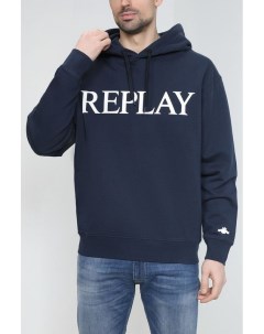 Хлопковое худи с логотипом бренда Replay