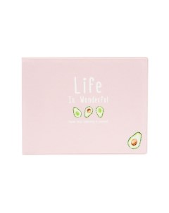 Обложка на студенческий Life is pink and avocado Kawaii factory