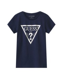 Хлопковая футболка с логотипом бренда Guess