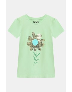 Хлопковая футболка с принтом и декором Bogi