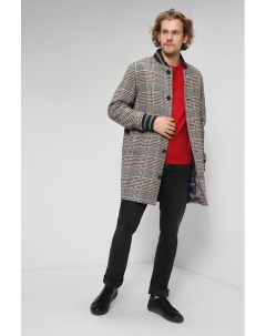 Клетчатое пальто с шерстью Regular fit Marco di radi