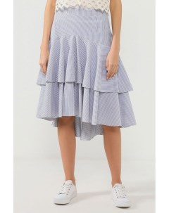 Хлопковая многоярусная юбка с асимметрией Belucci