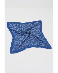 Шелковый платок синего цвета с принтом A + more