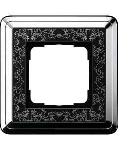 Рамка 1 постовая ClassiX Art хром черный Gira