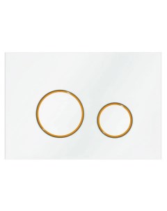 Кнопка смыва Round Design белая с золотом Veconi
