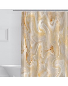 Штора для ванной Marble 180x200 gold Carnation home fashions