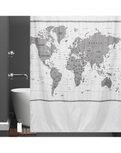 Штора для ванной Charme Red ch 21318 200х200 International Map I Bath plus