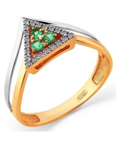 Кольцо с изумрудами и бриллиантами из комбинированного золота Мастер бриллиант