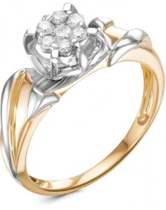 Кольцо с 7 бриллиантами из красного золота Klondike
