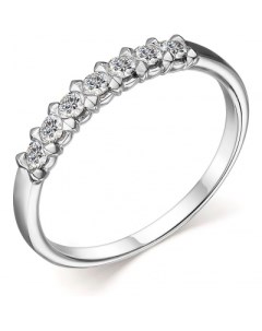 Кольцо с 7 бриллиантами из белого золота Костромская ювелирная фабрика "алькор"