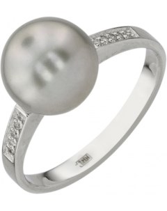 Кольцо с жемчугом и бриллиантами из белого золота Aloris