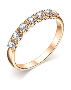 Кольцо с 7 бриллиантами из красного золота Костромская ювелирная фабрика "алькор"