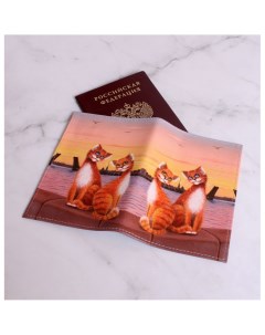 Обложка для паспорта 02 006 221 Коты на фоне Дворцового моста Master grand