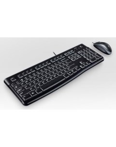 Клавиатура и мышь Logitech Комплект клавиатура мышь MK120 USB проводной Черный