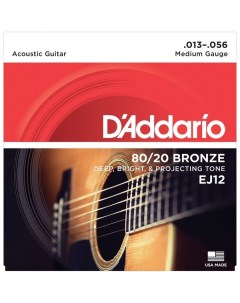 Струны для акустической гитары D Addario EJ12 D`addario