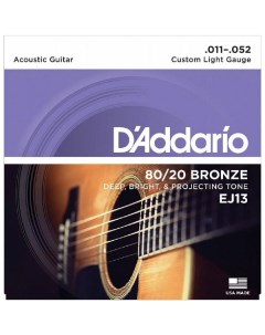 Струны для акустической гитары D Addario EJ13 D`addario