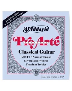 Струны для классической гитары D Addario EJ45TT D`addario