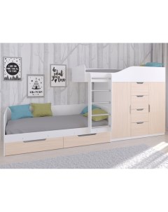 Подростковая кровать двухъярусная Астра 6 Белый Рв-мебель