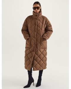 Утепленное стеганое пальто с высоким воротником Love republic