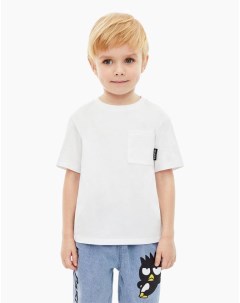 Белая базовая футболка с карманом для мальчика Gloria jeans