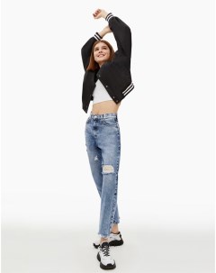 Рваные джинсы Mom с высокой талией Gloria jeans